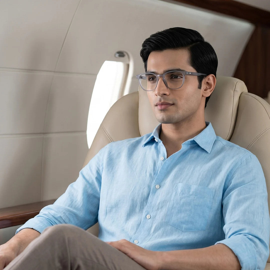 Matt grey square shape frame for men & women