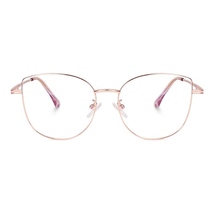 Premium Cat Eye Glasses Metal frame | Anti Glare & UV Protection default