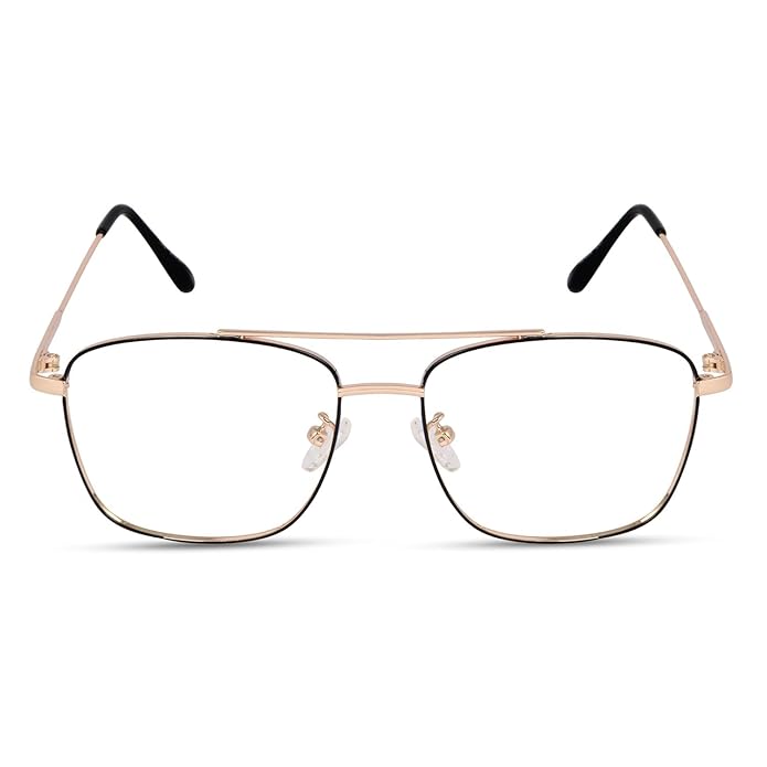 Retro Square Eyeglasses blue Cut Zero Power anti-glare , best for Eye Protection from UV by Computer/Mobile