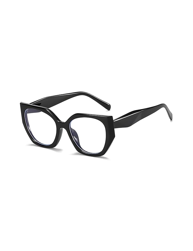 Diva Oversized Cateye Blue Light Blocking Computer Glasses for Men & Women | Unisex Zero Power Eyeglasses for Men & Women