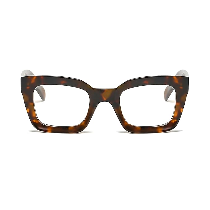 Flaunt Dotted Series Oversized Square Blue Light Blocking Glasses for Women & Men | Thick Bold Stylish