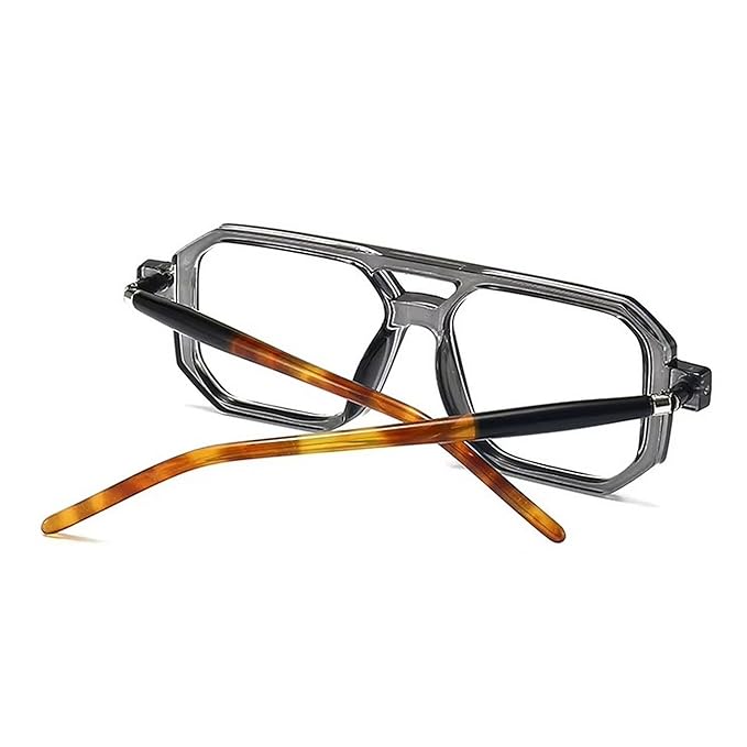 Trendy Blue Light Blocking Blue Cut Zero Power anti-glare Retro Square Eyeglasses frame for Eye Protection from UV Mobile/Laptop