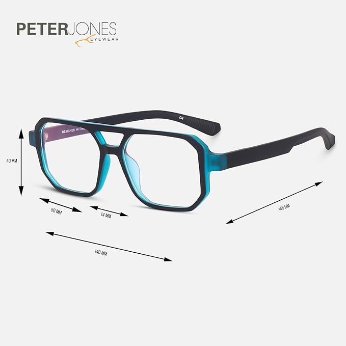Matte Black Blue Color I Unisex I Medium Size I Square Frame (power lens Available)