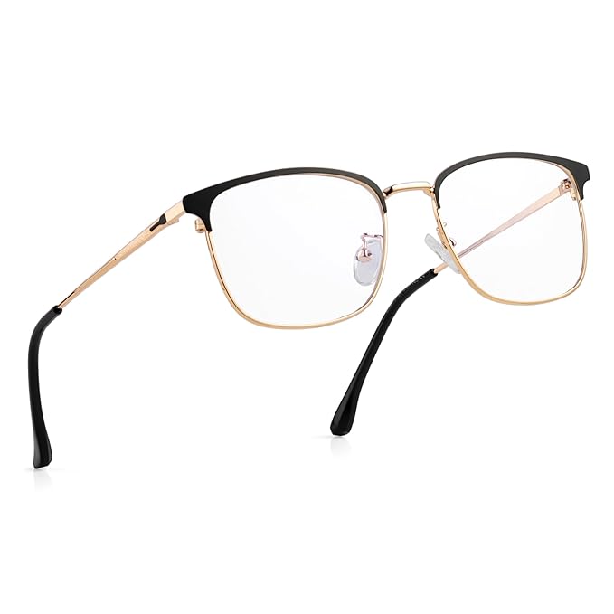 Square Spectacles Frames for Men Women | Metal titanium Frame ( power lens Available)