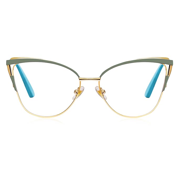 Golden tone metal Cateye frame for women ( power lens Available)