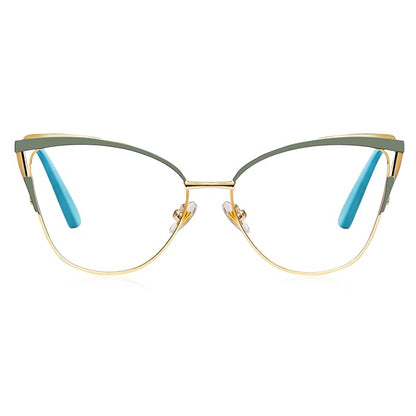 Golden tone metal Cateye frame for women ( power lens Available)