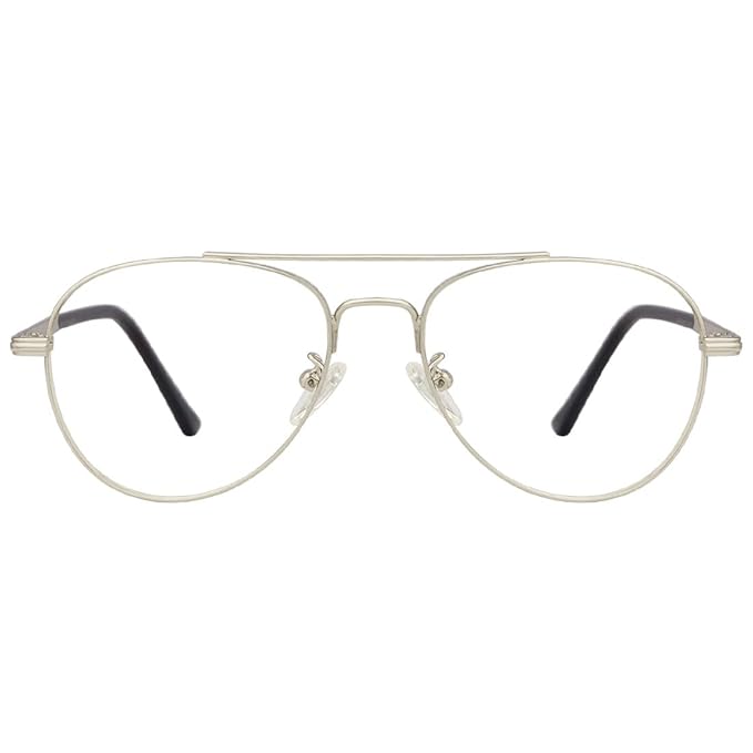 Metal Avitor silver frame for men ( power lens Available)