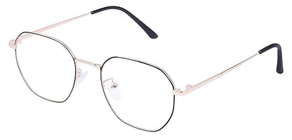 Metal hexagon frame silver &amp; black light weight frame for men &amp; women&