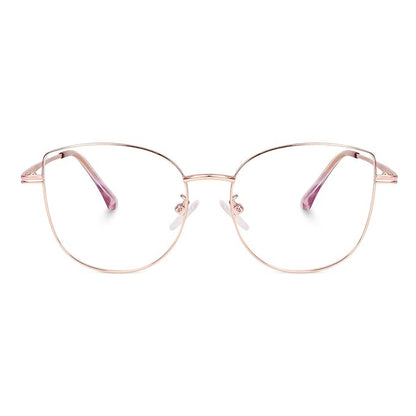 Premium Cat Eye Glasses Metal frame | Anti Glare &amp; UV Protection default