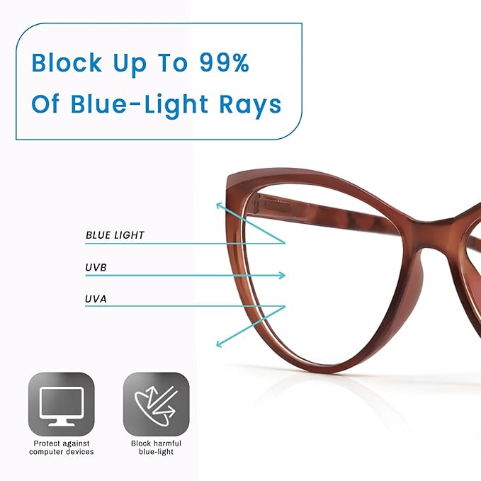 Brown cat-eye light weight frame for women ( power lens Available)