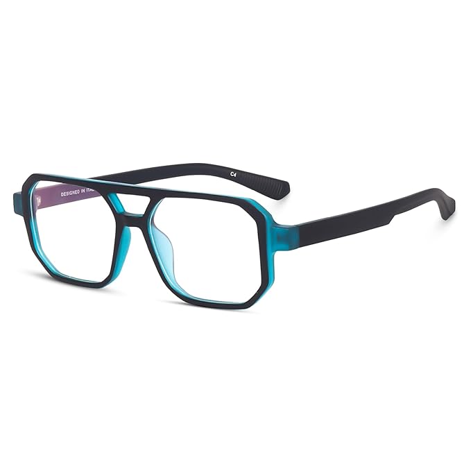 Matte Black Blue Color I Unisex I Medium Size I Square Frame (power lens Available)