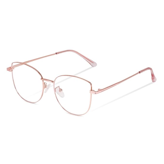 Premium Cat Eye Glasses Metal frame | Anti Glare & UV Protection default