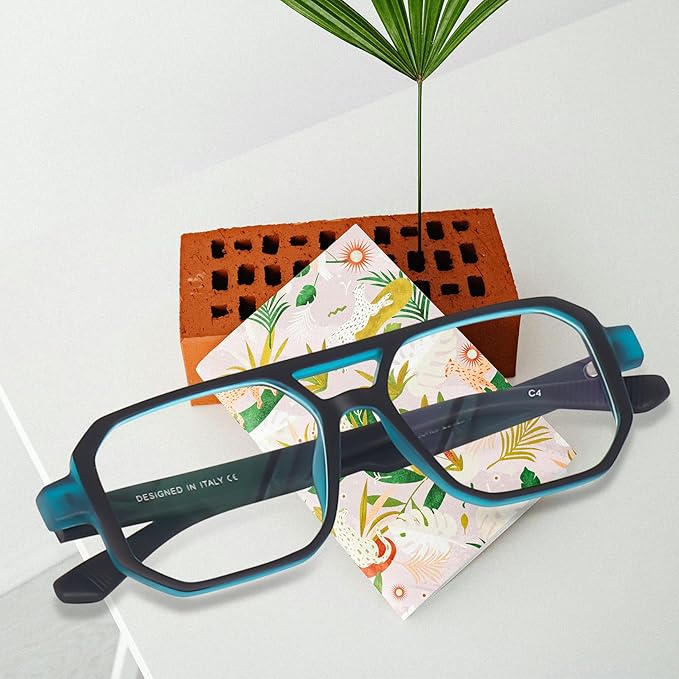 Matte Black Blue Color I Unisex I Medium Size I Square Frame (power lens Available)