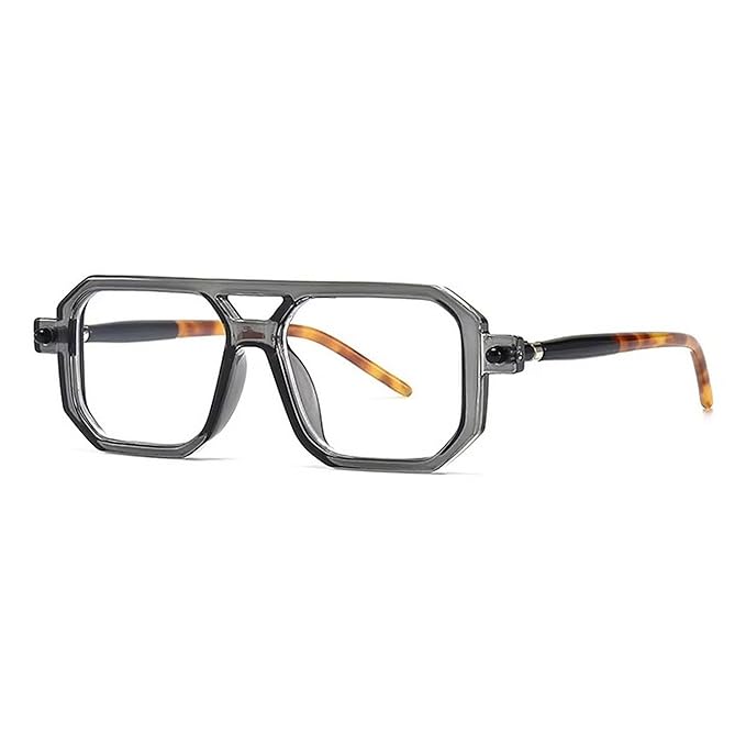 Trendy Blue Light Blocking Blue Cut Zero Power anti-glare Retro Square Eyeglasses frame for Eye Protection from UV Mobile/Laptop