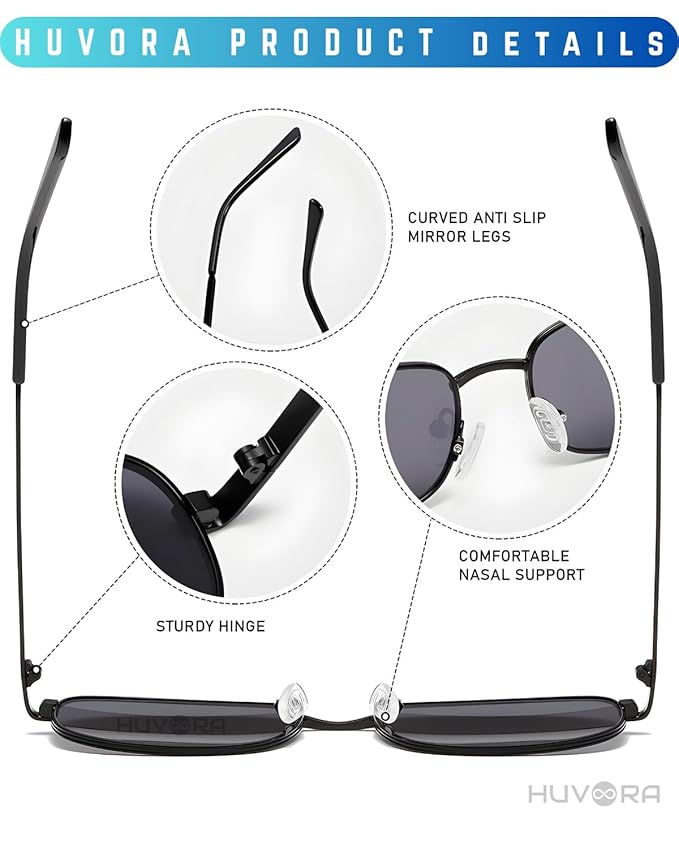 Vintage Rectangle Sunglasses for Men &amp; Women - UV Protected Narrow Goggles for Man Woman -