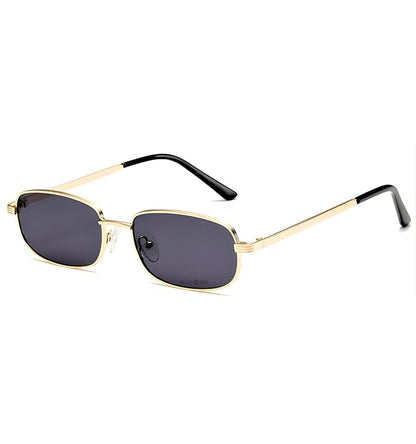 Vintage Rectangle Sunglasses for Men &amp; Women - UV Protected Narrow Goggles for Man Woman -