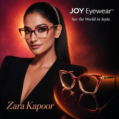 Cherry colour cateye desinger frame wore by celebrity fiber light weight frame
