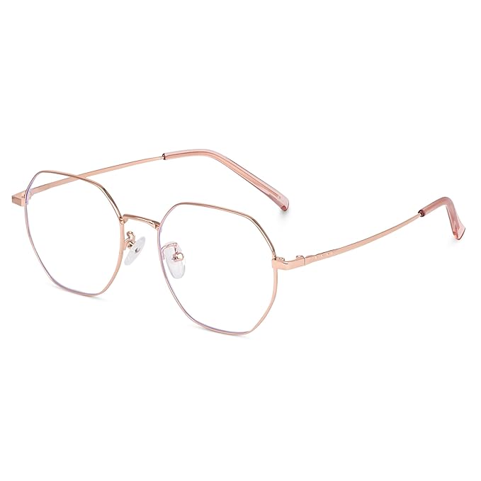 Rose Gold Cat-eye Metal light weight Frame for women ( power lens Available)