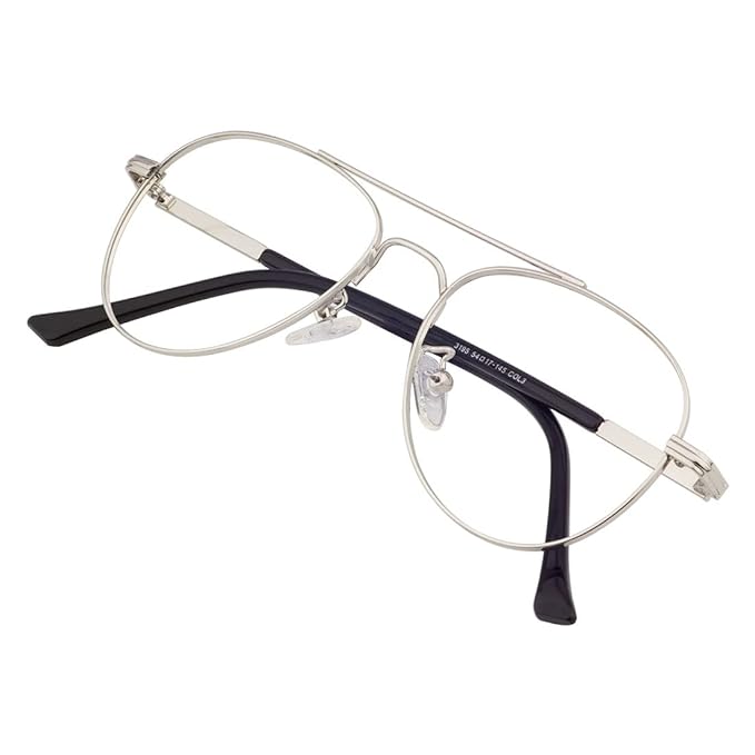 Metal Avitor silver frame for men ( power lens Available)