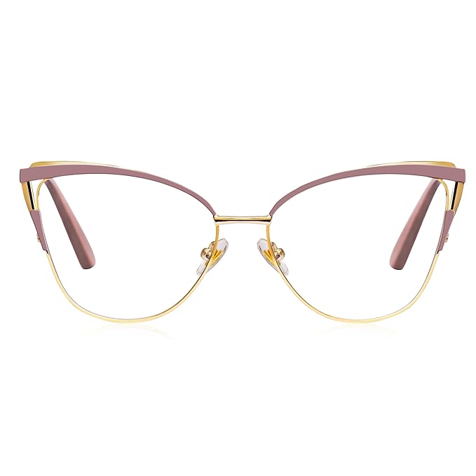 Golden tone metal Cateye frame for women ( power lens Available)