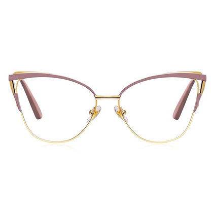 Golden tone metal Cateye frame for women ( power lens Available)