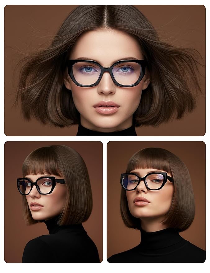 Diva Oversized Cateye Blue Light Blocking Computer Glasses for Men &amp; Women | Unisex Zero Power Eyeglasses for Men &amp; Women