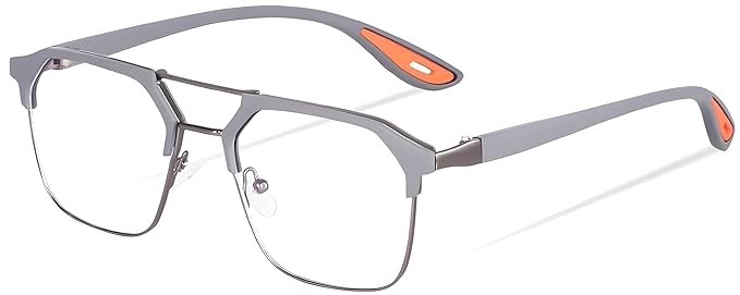 Eyeglasses Square Spectacles Clear Anti Blue Ray Blocking BlueCut Anti Glare Reduce zero Power Mobile computer Laptop Gaming protection For Men &amp; Women (Free Size)