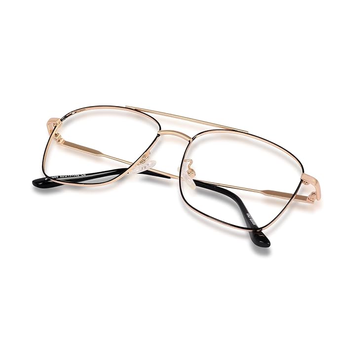 Retro Square Eyeglasses blue Cut Zero Power anti-glare , best for Eye Protection from UV by Computer/Mobile