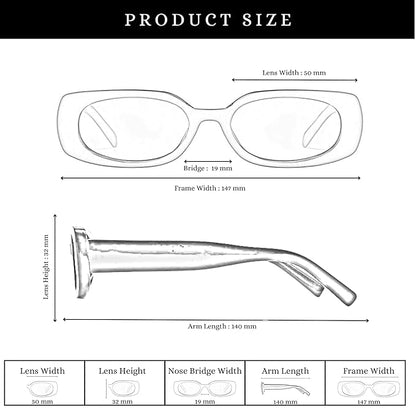Flaunt Rectro Narrow Rectangular  Sunglasses for Men &amp; Women  Dubai Stylish Retro Vintage Rectangle Frame UV400 Protection