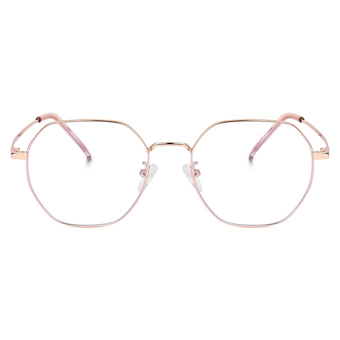 Rose Gold Cat-eye Metal light weight Frame for women ( power lens Available)
