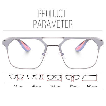 Eyeglasses Square Spectacles Clear Anti Blue Ray Blocking BlueCut Anti Glare Reduce zero Power Mobile computer Laptop Gaming protection For Men &amp; Women (Free Size)