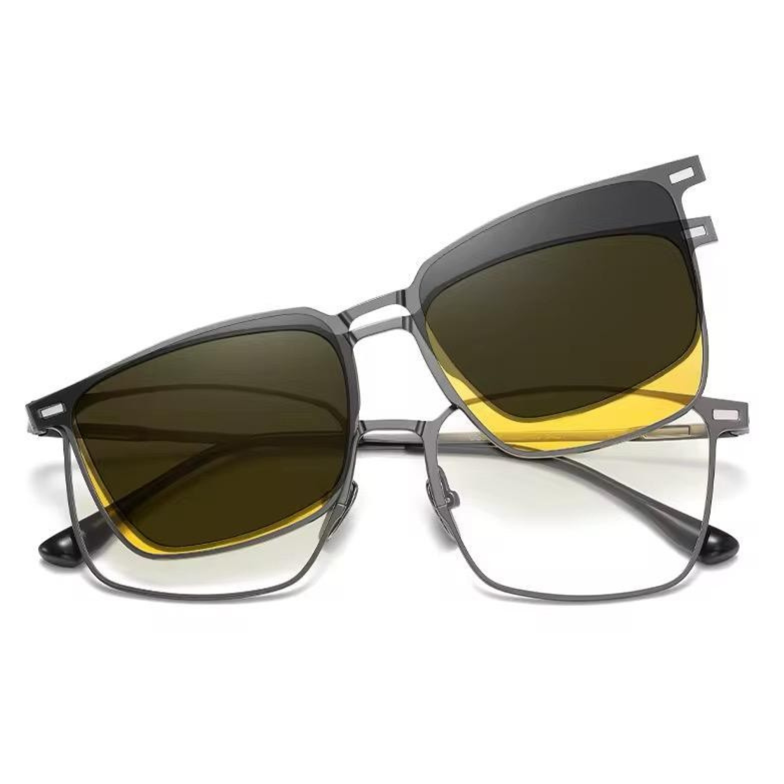 3-in-1 Magnetic Clip-On Eyeglasses | Polarized Day &amp; Night Driving Clips | Prescription available