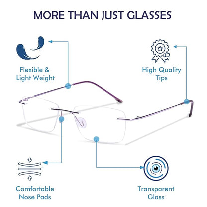 Titanium Glasses Frame , Rimless Frameless Optical Eyewear Eyeglasses for Men and Women