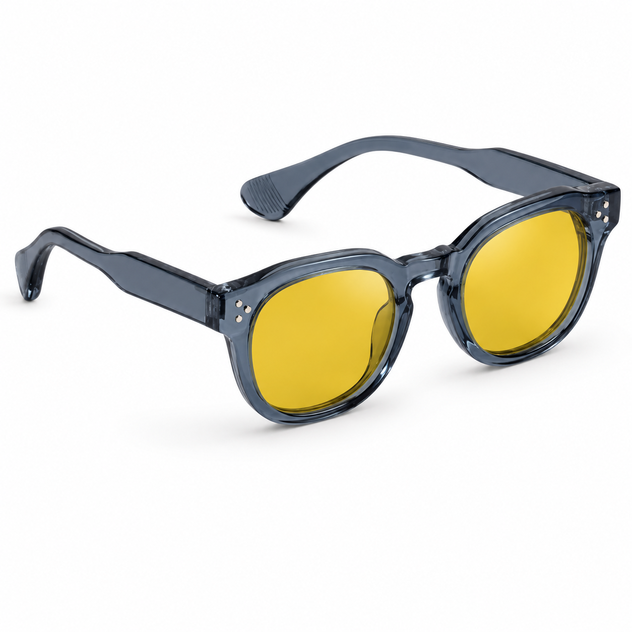 Night Driving yellow Sunglasses, HD Vision, UV Protected, Transparent Bluish Grey, Anti Glare, for Bike Riding and Car Driving