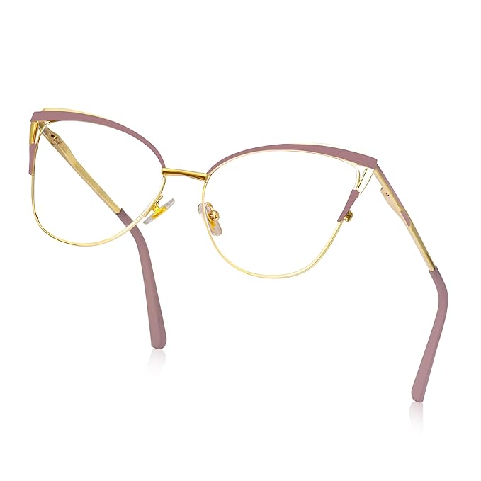 Golden tone metal Cateye frame for women ( power lens Available)