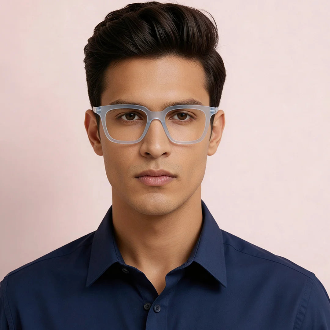 Hustler big sizes matt ice blue colour square Frame for men &amp; women