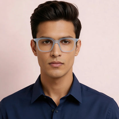 Hustler big sizes matt ice blue colour square Frame for men &amp; women
