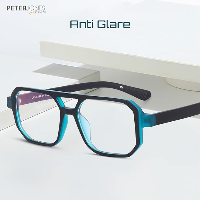 Matte Black Blue Color I Unisex I Medium Size I Square Frame (power lens Available)
