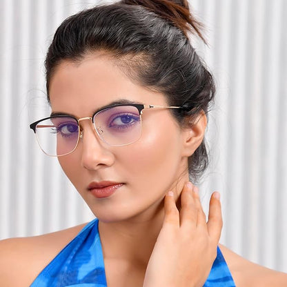 Square Spectacles Frames for Men Women | Metal titanium Frame ( power lens Available)