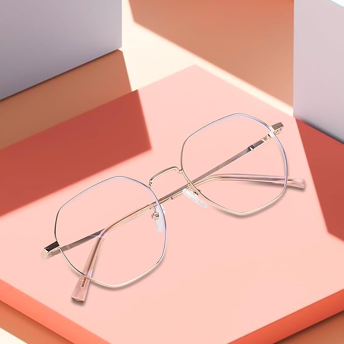 Rose Gold Cat-eye Metal light weight Frame for women ( power lens Available)